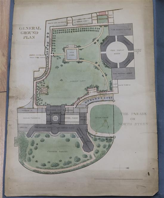 Repton - Royal Pavilion garden ground plan - unframed